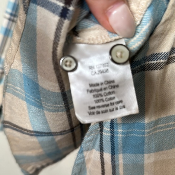 Mountain Khakis Teton Flannel Relaxed Fit Western Plaid Light Blue Size XL - Picture 8 of 9